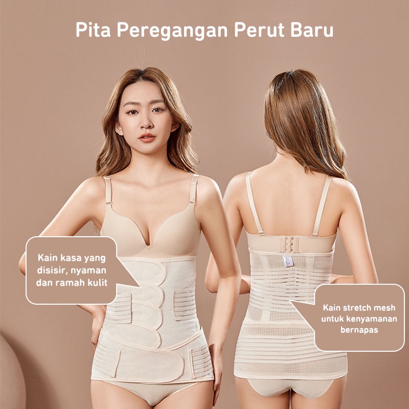 SYH Mall 2 in 1 Korset Postpartum Stagen Pelangsing Perut/ Ibu melahirkan Gurita Premium 4 shape/ Korset Stagen Korset Melahirkan 2 in 1 Korset Pasca Melahirkan Pakaian Dalam Wanita