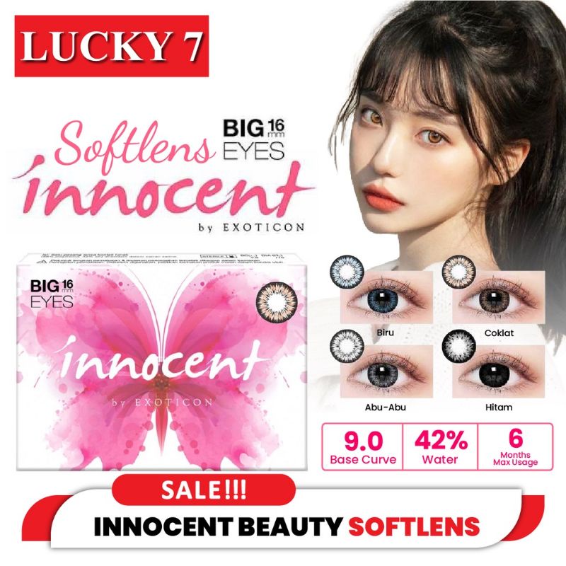 Softlens Innocent 16 mm Normal X2 Big Eyes by Exoticon Soflen Soft Lens Grey Brown Blue