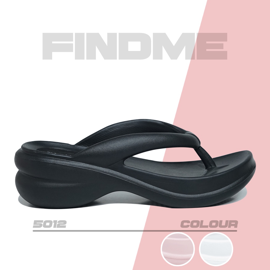 FINDME Sandal Wanita Polos Flip-Flop Keren Simple Design Harian Daily Tambah Tinggi Rubber Import 50