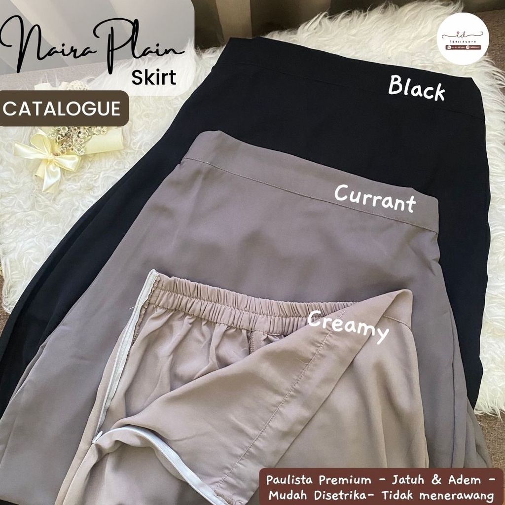 Idellstore - Naira Plain Skirt Model A Rok Polos Tebal Ringan Affordable Premium Quality Rok Span Rok Kekinian Terbaru