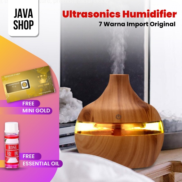 JAVASHOP Humidifier Diffuser Ultrasonic Lampu Tidur Bonus Baby Gold