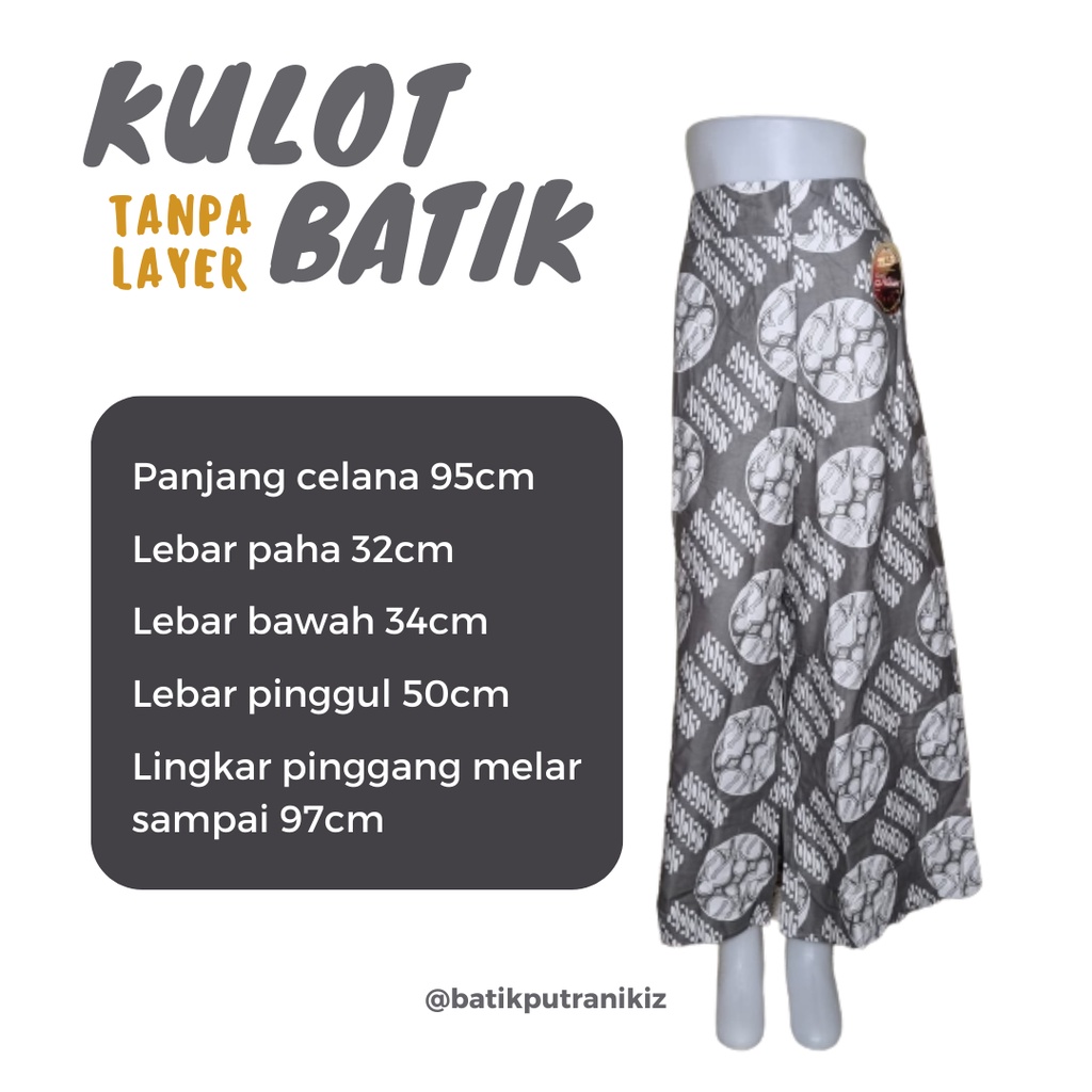 Celana Kulot Batik Tanpa Layer