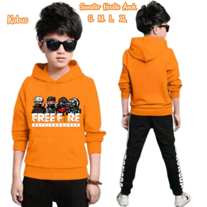 Hzl_outfit Sweater Hoodie Free Fire Anak Laki Laki (S.M.L.XL)