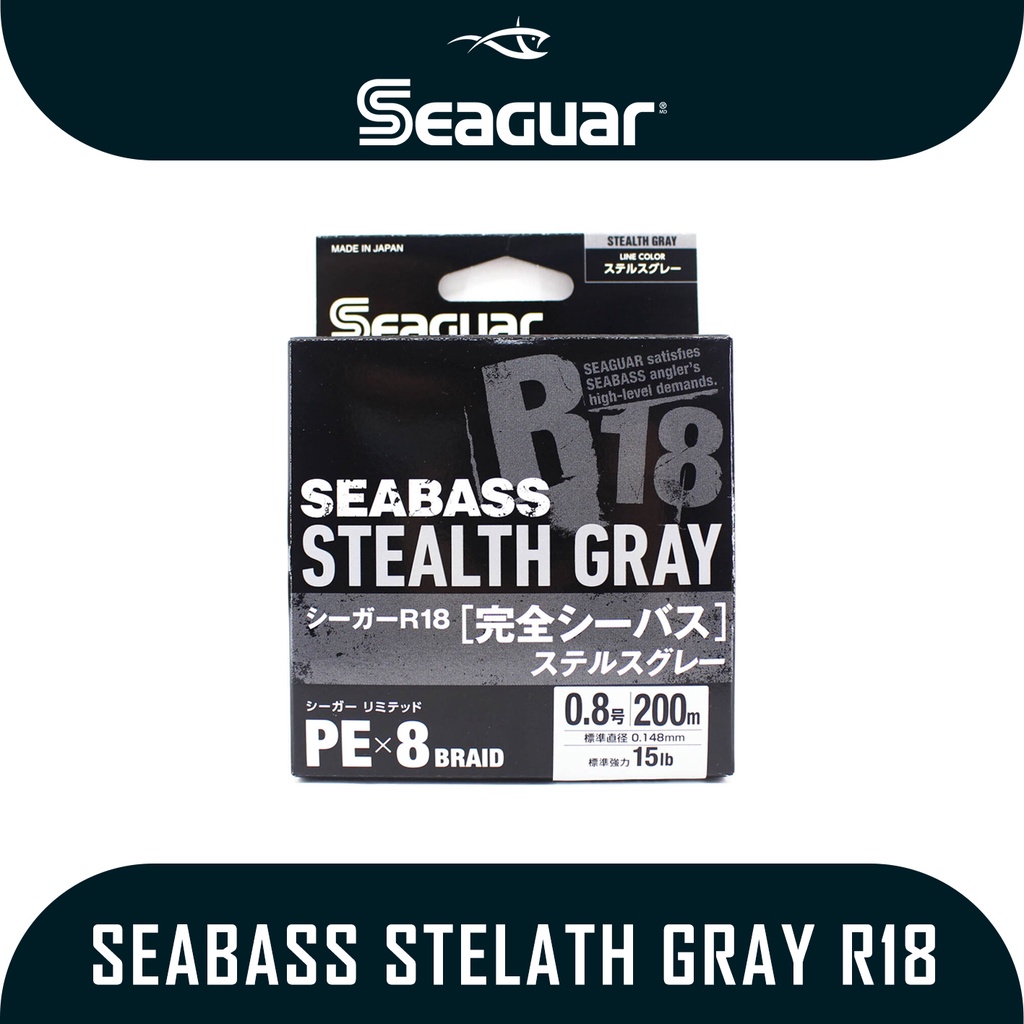Senar Pancing PE Merk Seaguar Seabass Stealth Gray R18 200m