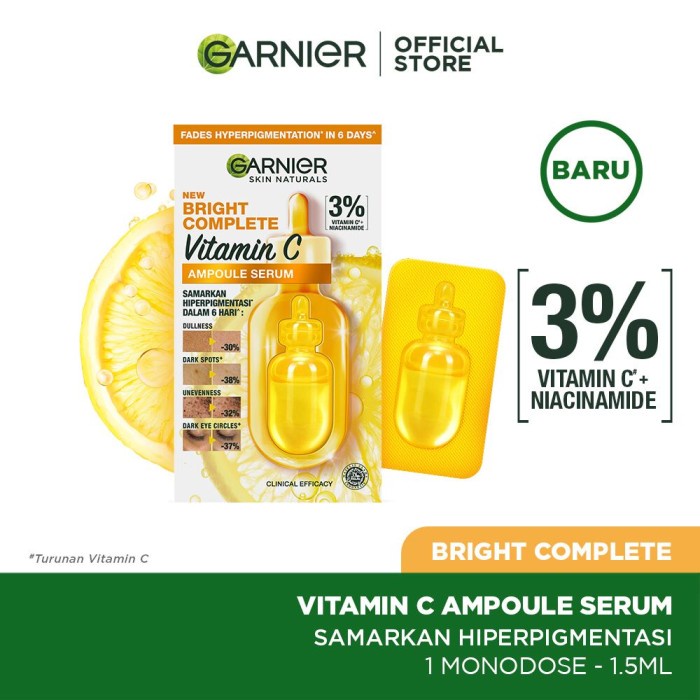 Garnier Bright Complete Hyperpigmentation Ampoule Serum - 1PC MONODOSE