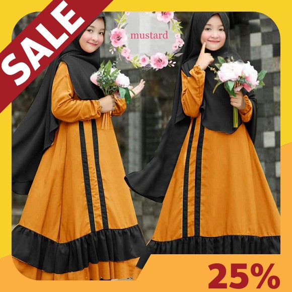 Trend Baju Gamis Anak Perempuan Usia 2 4 6 Bulan 1 3 Tahun Shafira Kids Set Hijab Bahan Jersey Premi