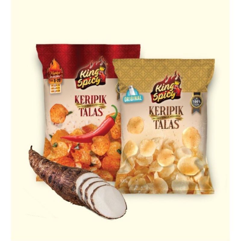 King Spicy - Keripik Talas Kualitas Premium Tanpa Bahan Pengawet 100 g