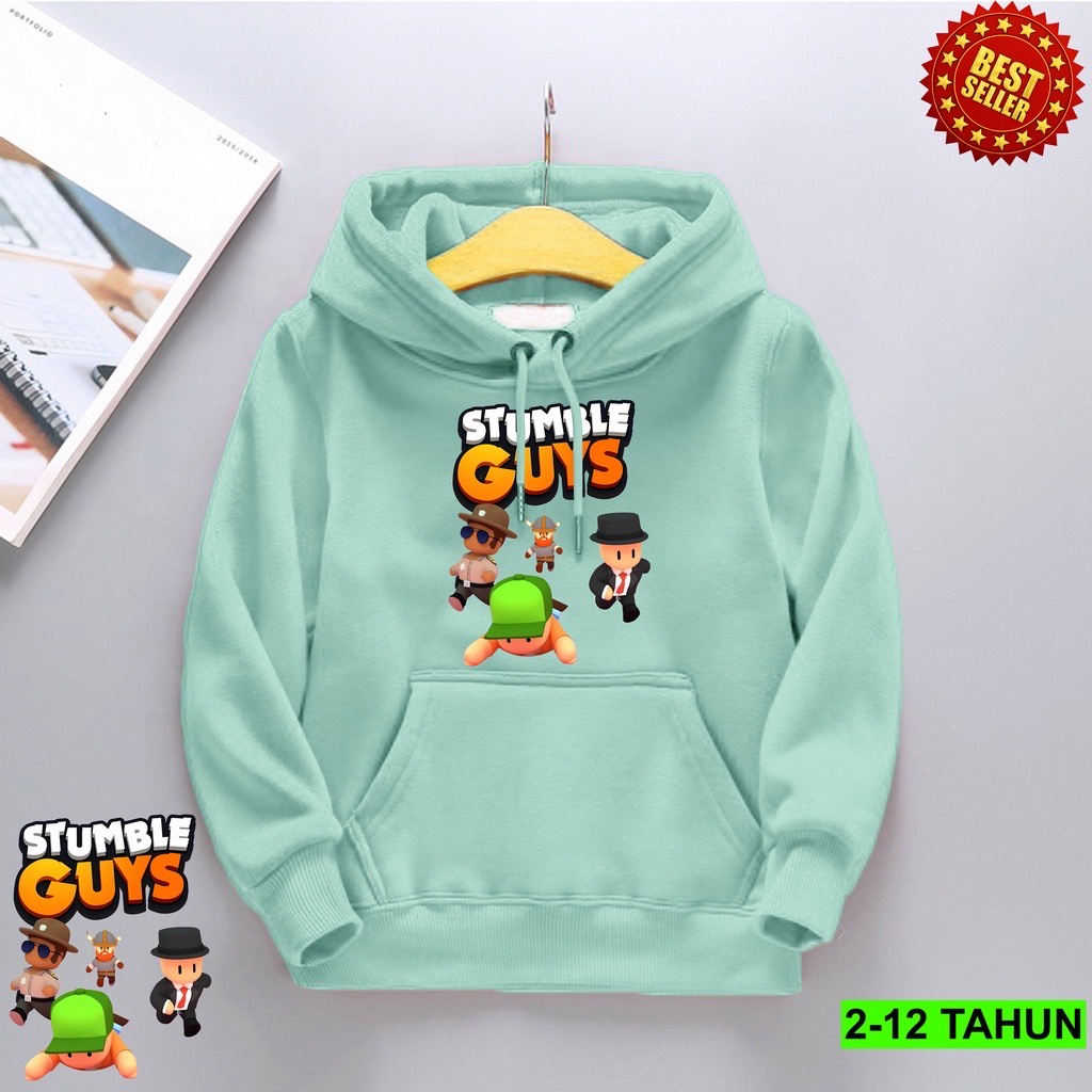 Jumper Hoodie Anak STUMBLE GUSY RUN II Jaket Hoodie Anak Viral II Sweater Hoodie Kids Sz M - XL ( Laki Laki &amp; Peremepuan )