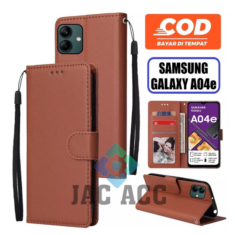 NEW LEATHER FLIP CASE UNTUK SAMSUNG GALAXY A04e NEW 2022 DOMPET HP SAMSUNG GALAXY A04E