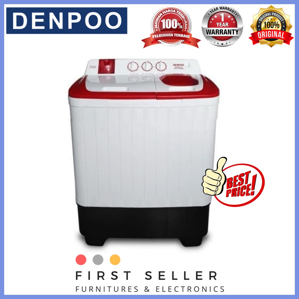 DENPOO MESIN CUCI TWIN TUB 2 TABUNG DW-8308 (8 KG)