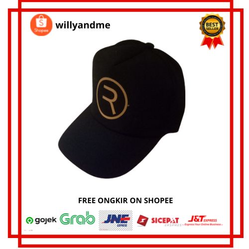 Topi Pria Huruf R Built Up Baseball Hitam - Ld1/Topi Baseball/Topi Baseball Pria/Topi Baseball Polos