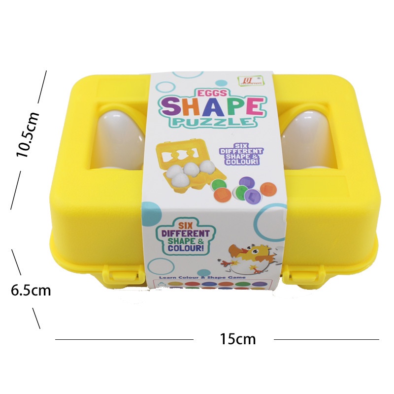 WE Matching Egg 12pcs Egg Shape Puzzle Telur 12pcs Geometri Mencocokan Bentuk Telur