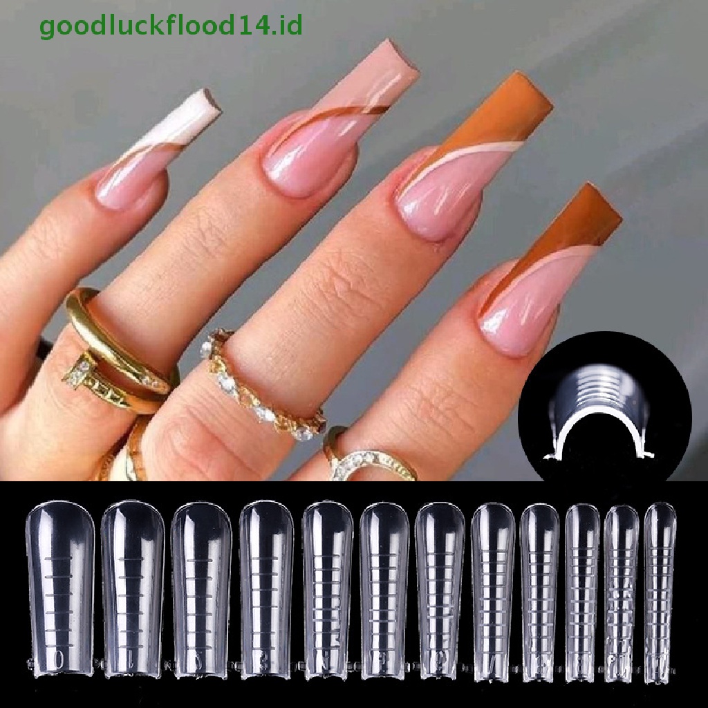 [GOOGFOUR] 60pcs Nail Dual Form Fake Tips Extension Untuk Tips Bangunan Sistem Nail Gel DIY [TOP]