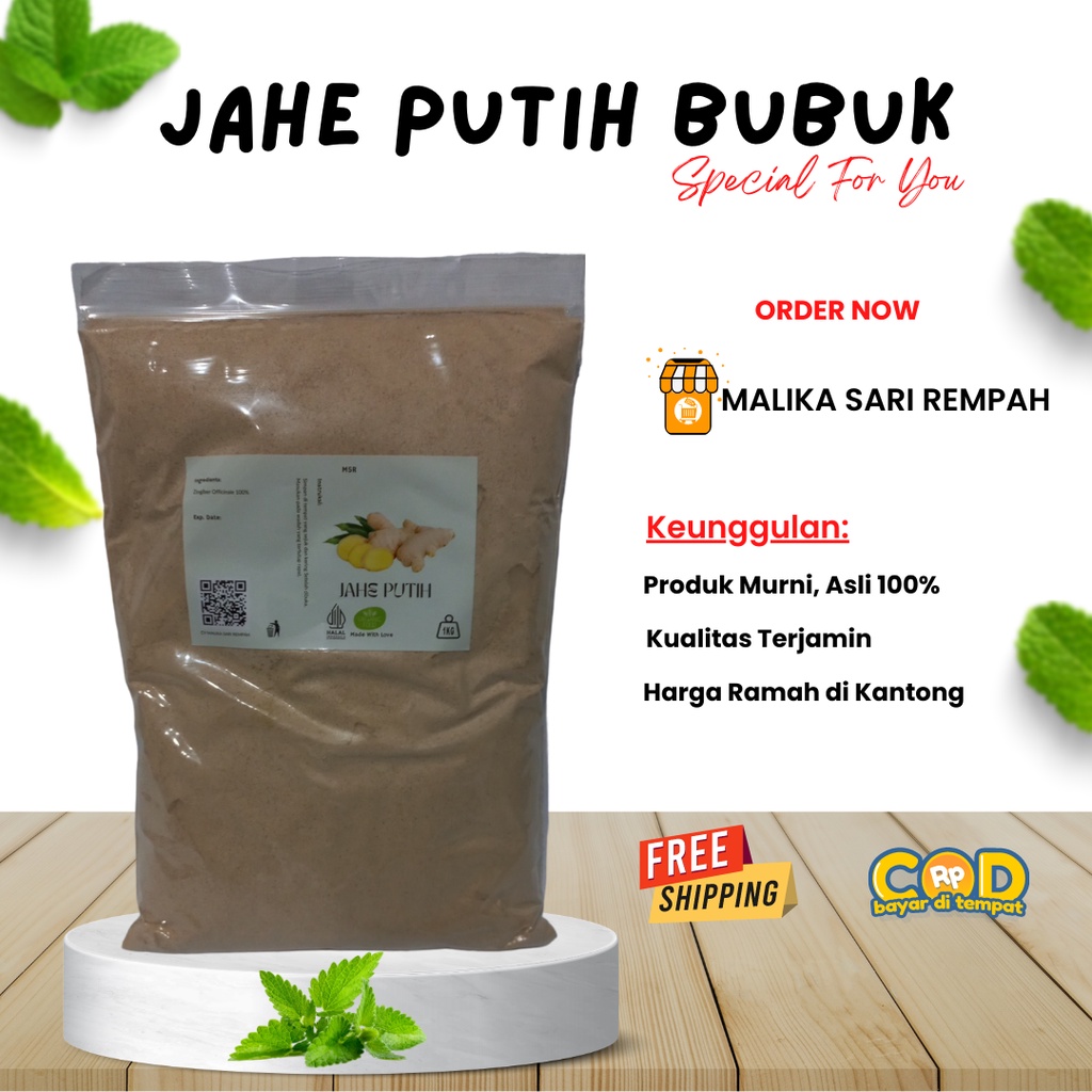 

JAHE PUTIH BUBUK MURNI [ 1 KG ] | Zingiber officinale powder [1 kg]-MSR