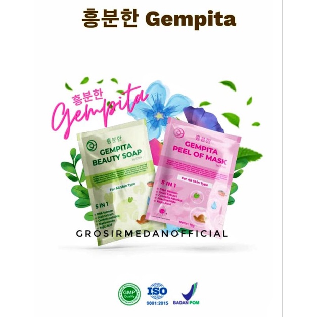 GEMPITA per box SOAP &amp; MASK - SABUN GEL DAN MASKER DNA SALMON - MENCERAHKAN MENGHALUSKAN