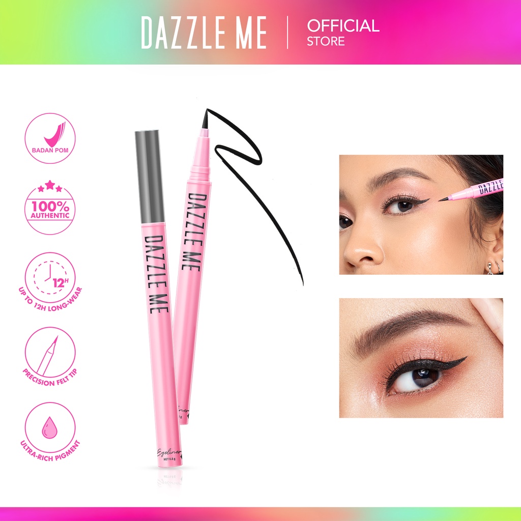 Jual DAZZLE ME Hold On Waterproof Eyeliner Deep Black Pensil Alis