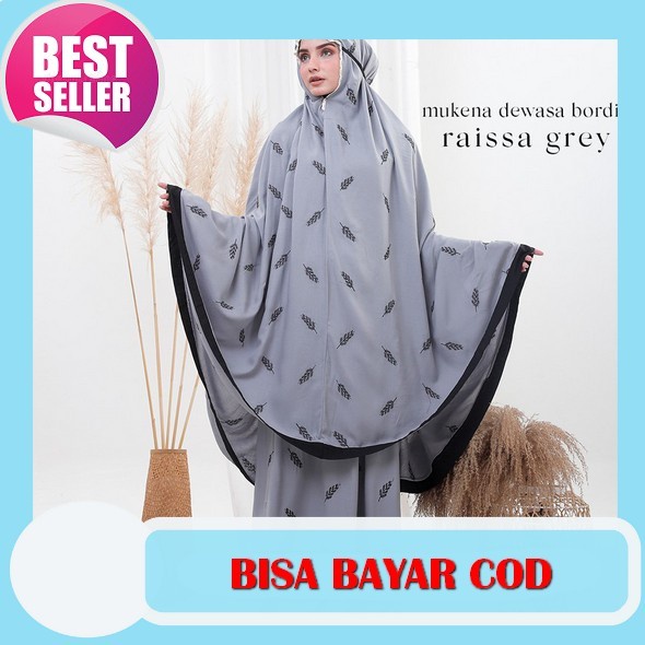 Mukena Dewasa Bordir Mewah Semi Sutra Velvet Zeeana Mukenah Terbaru Putih Hantaran / Mukenah Seserah