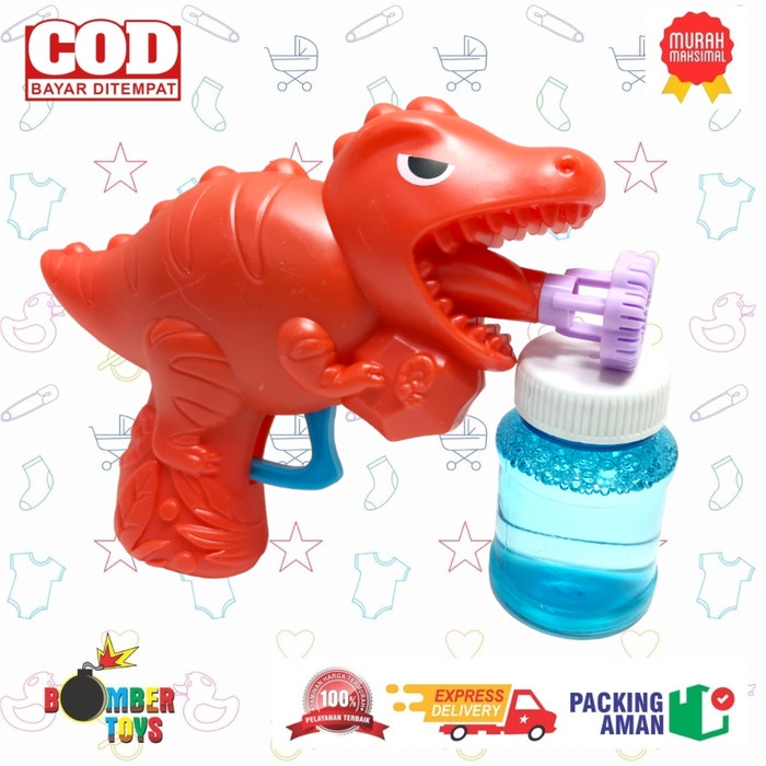 MAINAN ANAK PISTOL DINOSAURUS GELEMBUNG BUBBLE GUN DINO LUCU SABUN