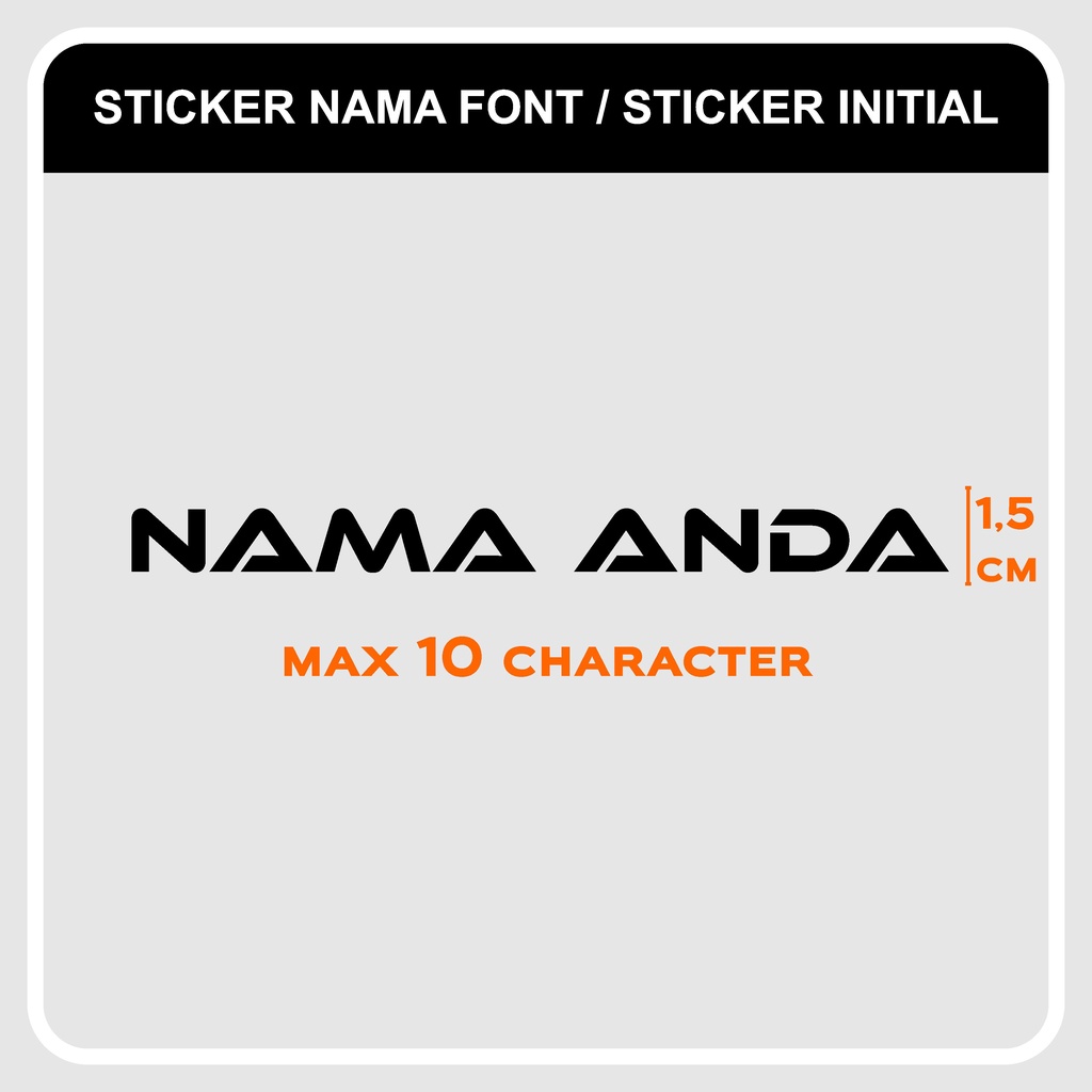 CUTTING STICKER CUSTOM / CUTTING STICKER SEPEDA / CUSTOM STIKER NAMA / STIKER NAMA INISIAL INTIAL
