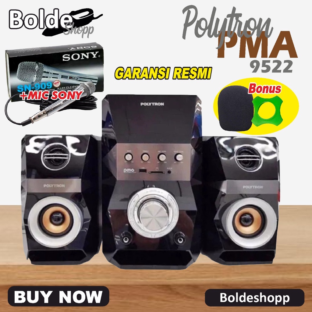 Speaker POLYTRON PMA-9502 Multimedia Speaker | SPEAKER SALON AKTIF BLUETOOTH POLYTRON PMA 9502 | MULTIMEDIA AUDIO SPEAKER BT SPEAKER BASS SUBWOFER
