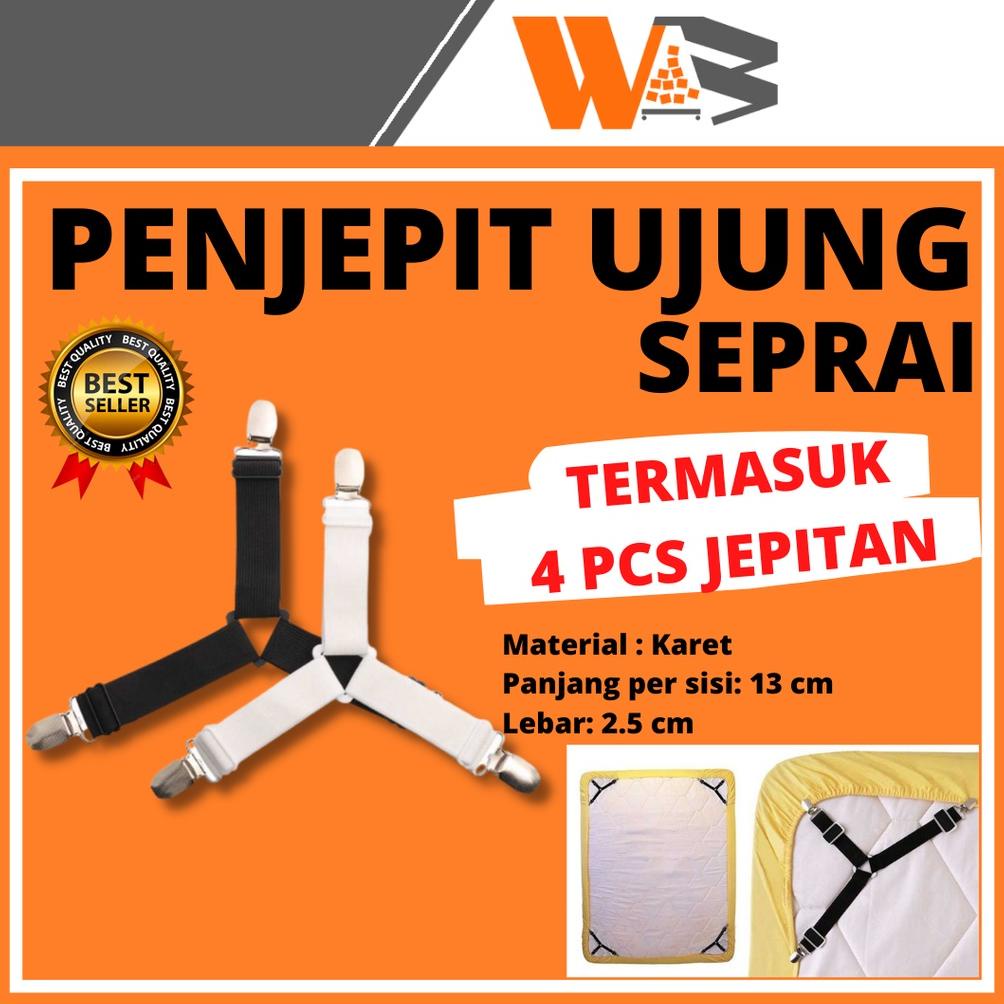 Pengait Sprai Penjepit Sprei Kasur Anti Geser Pengait Jepitan Sprei Springbed 4Pcs E03