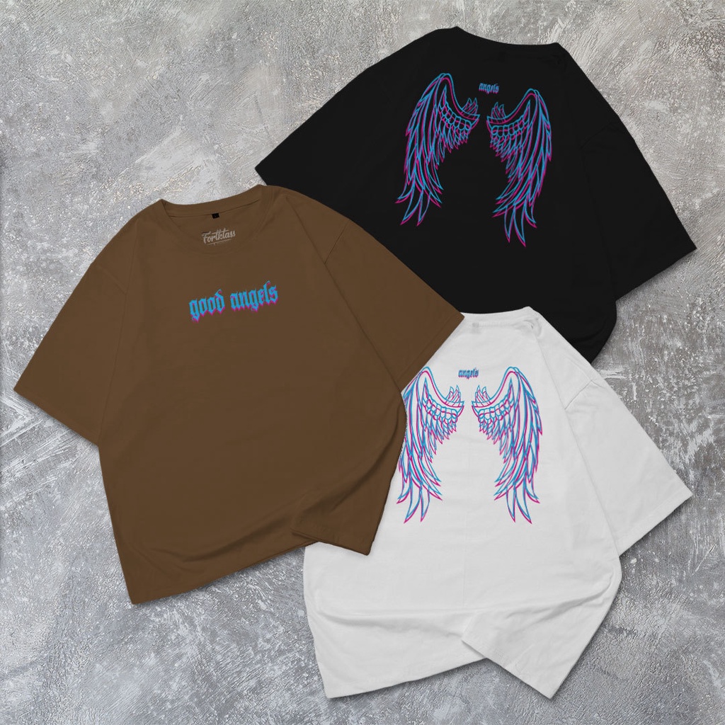 HIPNOP Kaos Oversize GOOD ANGEL T-Shirt Cowo Premium Kaos BigSize Pria