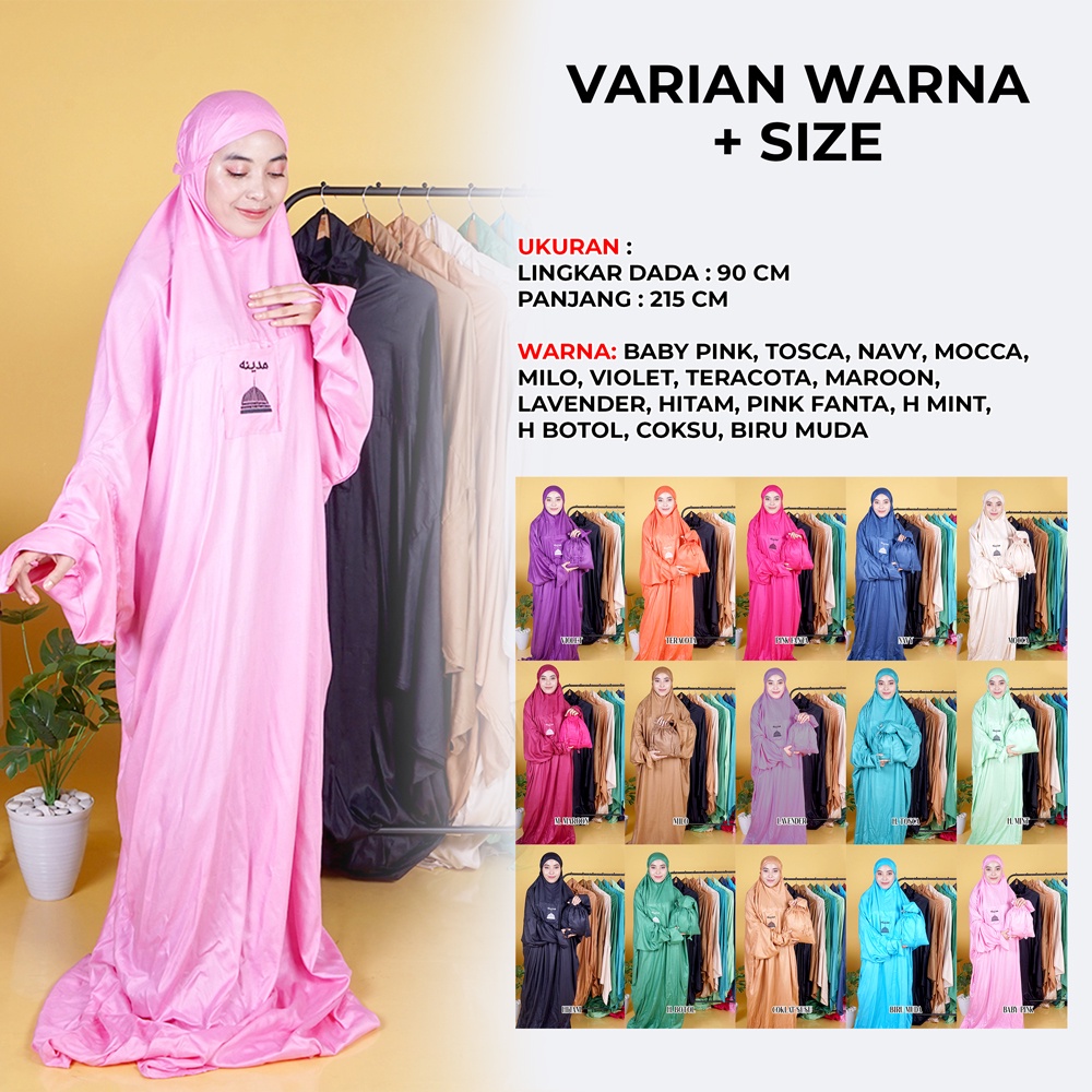 Mukena Terusan Madinah Mukena Terusan Bordir Madinah Mukena Hadramaut Jumbo Bordir Madinah ZMT09 Bahan Rayon Premium Super Halus Cocok Untuk Kado