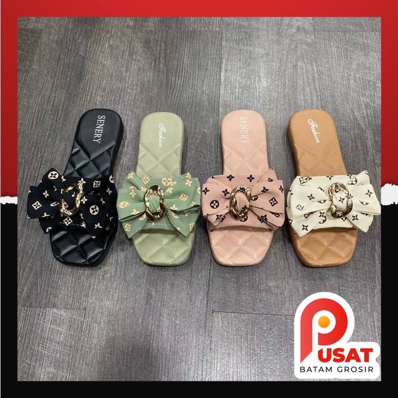 Pusat Batam Grosir - S1030 Sandal Wanita Motif Pita / Sandal Model Pita / Sandal Fashion / Sandal Ce