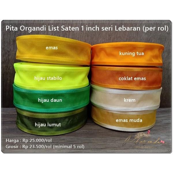 

Gpita-819 : Pita Organdi List Saten 1 Inch Seri Lebaran (Per Rol) 046