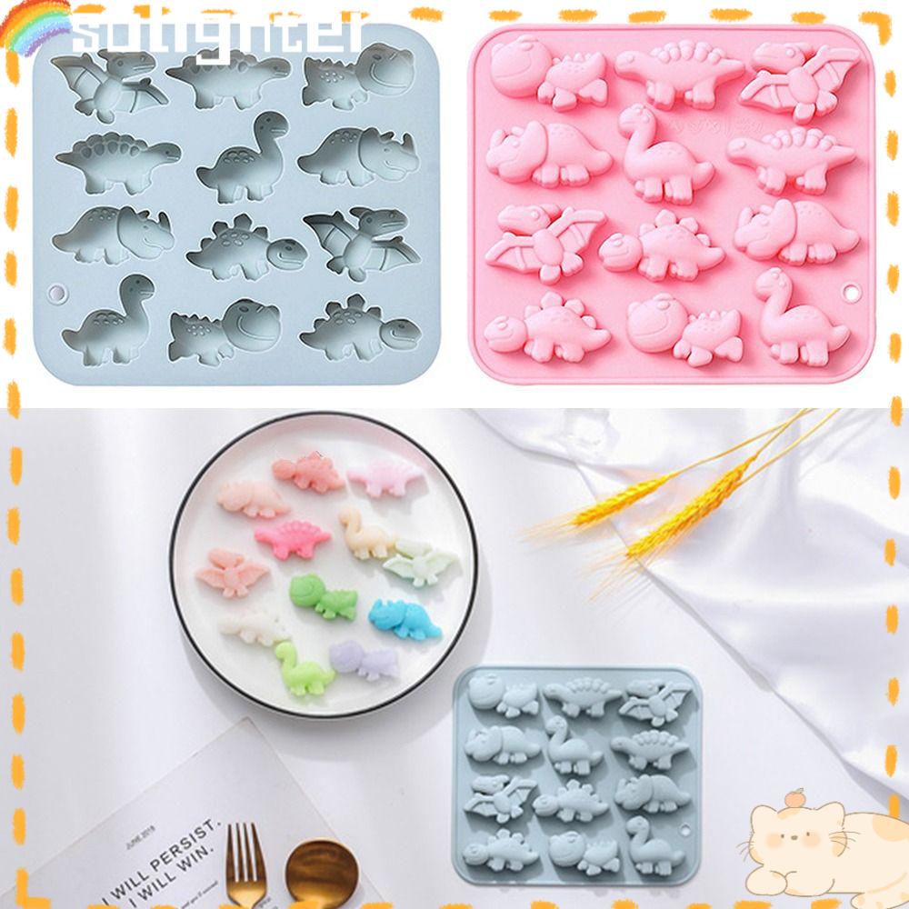 Solighter Dinosaurus Cetakan Silikon Bakeware Fondant Dekorasi Kue Drip Mold Silicone Mold