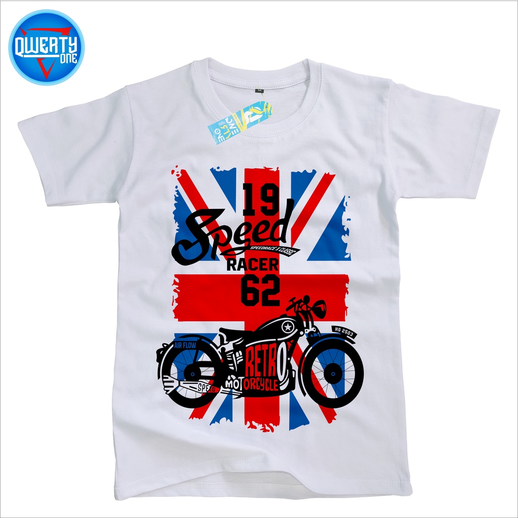 KAOS ANAK DISTRO LAKI LAKI MOTOR PUTIH