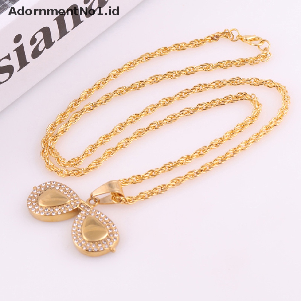 [AdornmentNo1] Punk Hip Hop Huruf Kepala Singa Kalung Badut Berlian Imitasi Rantai Liontin Necklaces [ID]