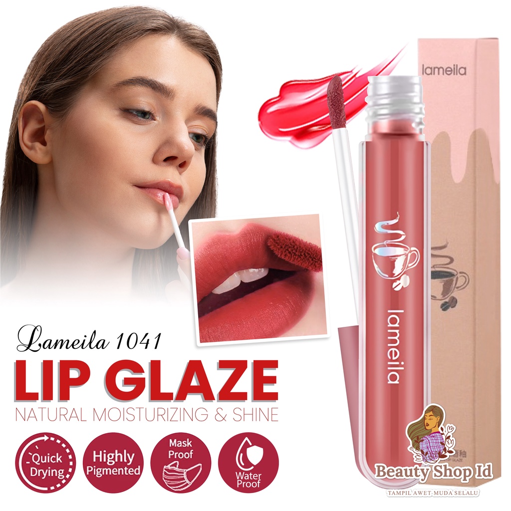 Beauty Jaya - Lameila 1041 Lip Glaze Tahan Air Sweatproof Anti Lengket 6 Warna