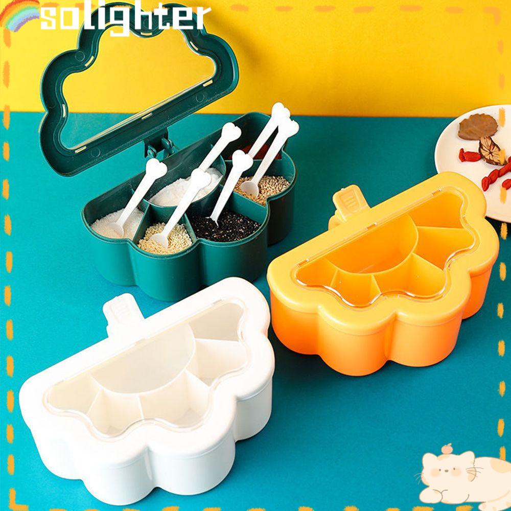 Solighter Kotak Bumbu Kombinasi Set Multiple Grids Kitchen Gadget Spice