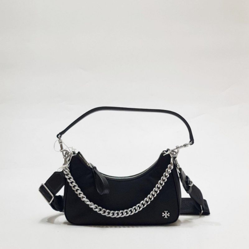 TB MERCER NYLON SMALL SHOULDER BAG BLACK