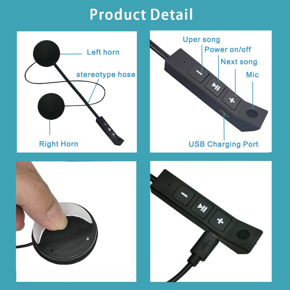 BT8 Waterproof Helmet Headset/BT8 Headset Helm Intercom Wireless Bluetooth Kualitas Tinggi/Headset Intercom Wireless Bluetooth/untuk Stereo Voice Control/Headphone Helmet with Microphone Music Wireless