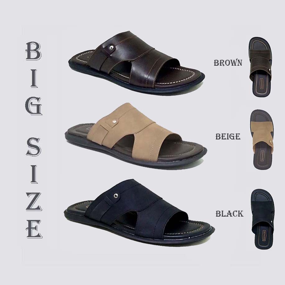 Zagib x Malzio |Selop Kulit Asli| Sandal Jumbo Pria No Besar Big Size 44 45 46 47 48