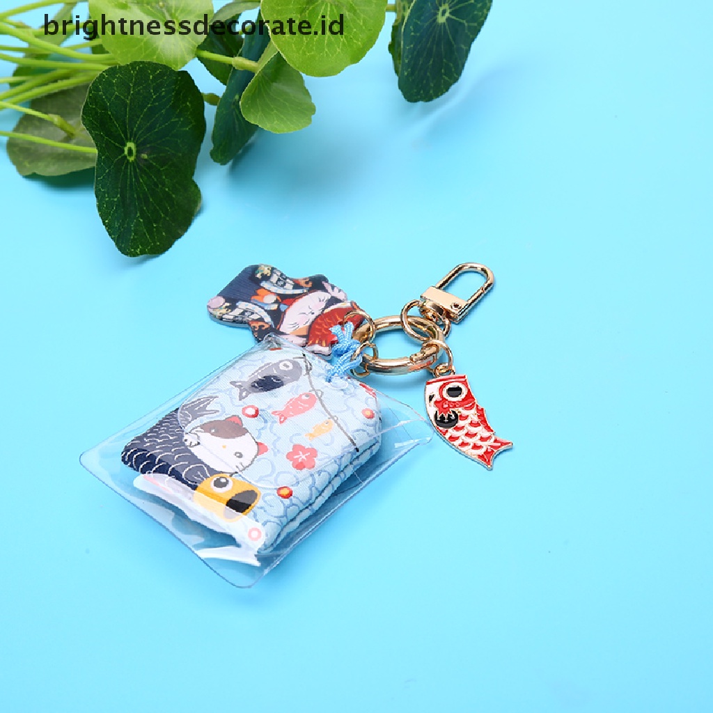 [Birth] 1x Omamori Maneki Neko Penghilang Misfortune Lucky Key Holder Gantungan Kunci Hadiah [ID]