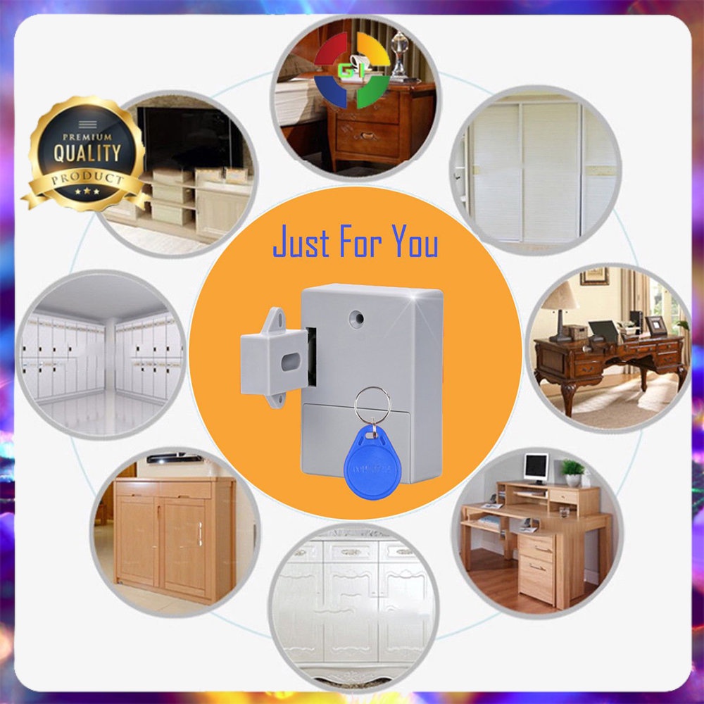 Kunci Lemari Sensor RFID Keyless Cabinet Door Lock No Color