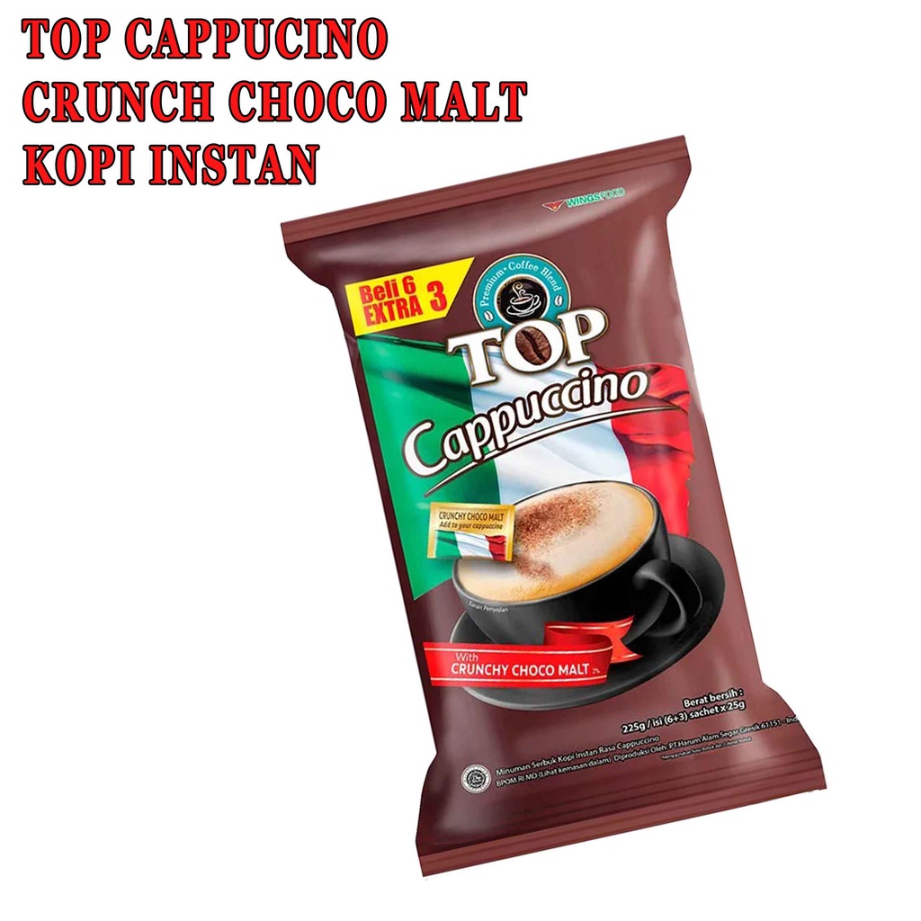 Kopi* Top Cappuccino* Isi (6+3) x25g* Kopi instan* Coffee