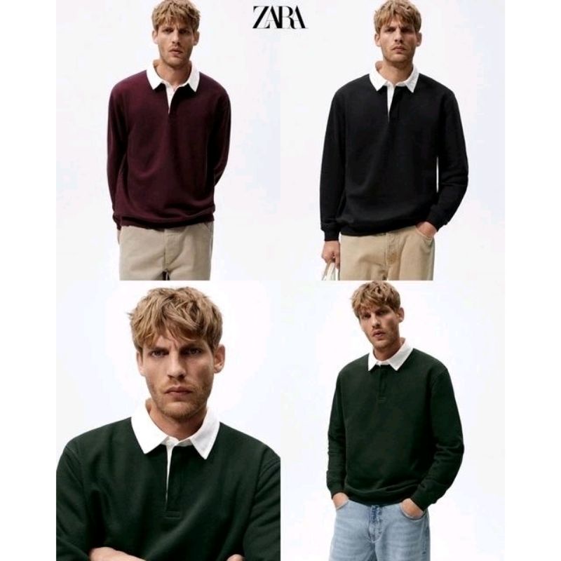 Z*RA CONTRAST POLO SWEATSHIRT