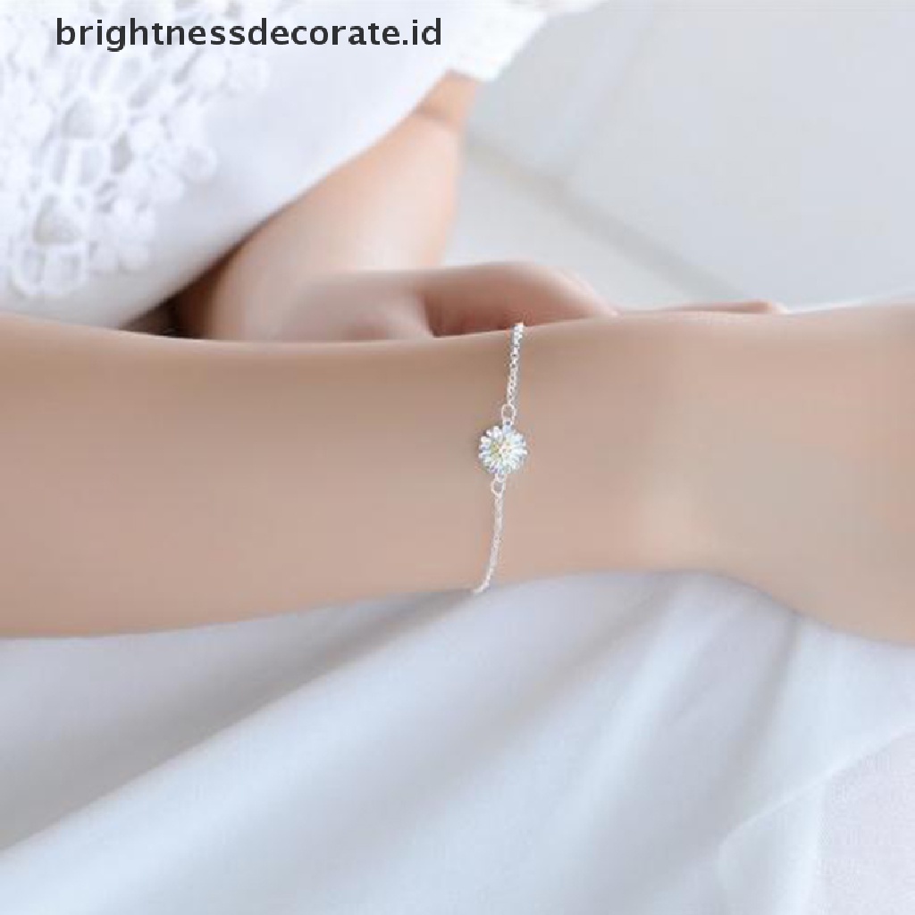 [Birth] Gelang Chian Bunga Daisy Kecil Cantik Simple Charm Gelang Wanita Perhiasan [ID]