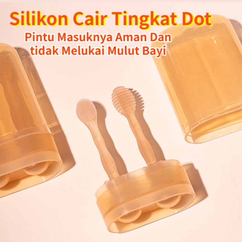 【COD】 BPA Free Sikat Gigi Dan Lidah Bayi Silikon 0-18 Bulan Plus Gelas Sikat Gigi Bayi Sikat Lidah Bayi 2 In 1 Perawatan Mulut Bayi Sikat Gigi Silikon Bebas BPA Sikat Lidah Bayi