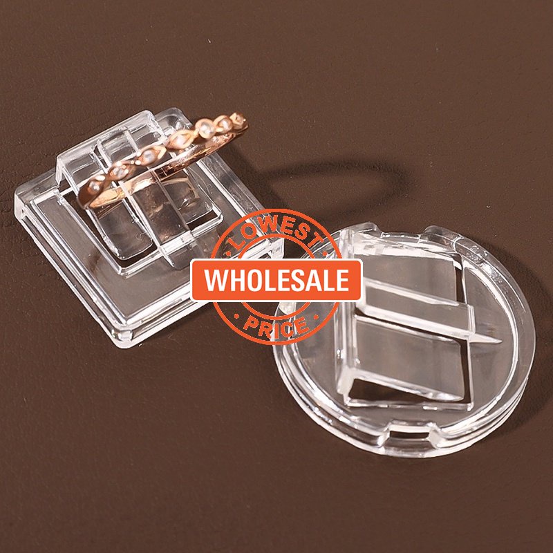 [Harga Grosir] Nampan Cincin Transparan Penyimpanan Akrilik Showcase Display Perhiasan Stand Holder Jari Cincin Organizer Rak Mini Persegi Ring Case Tray