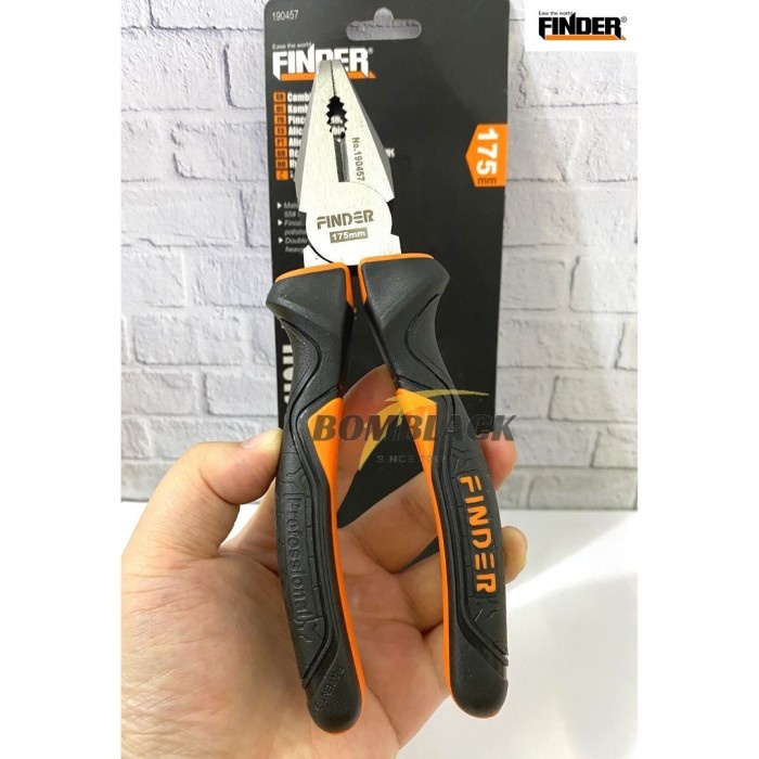 FINDER Tang Kombinasi 7 inch Linesman Pliers Jepit Gagang Karet Fiber MURAH