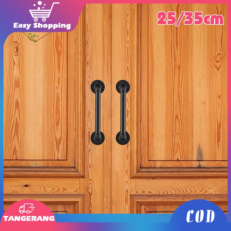 Handle Besi Pintu Industrial 25/35cm Gagang Pintu Besi Industrial/Sliding Barn Door Handle