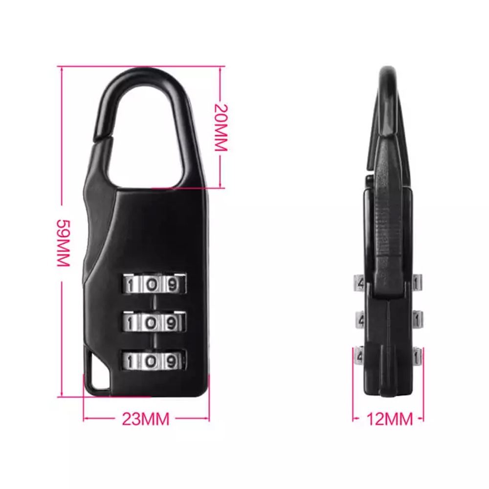 Kunci Gembok Kode Angka Password / Zipper Padlock / Gembok Swiss