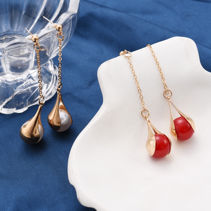 Fashion Panjang Drop Anting-Anting Tetesan Air Mutiara Menjuntai Anting-Anting Elegan Liontin Anting Wanita Pernyataan Telinga Perhiasan Pernikahan Valentine Hadiah Ulang Tahun