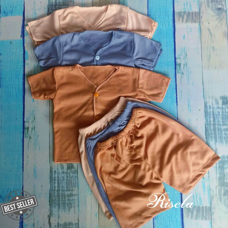 Set Setelan Baju Bayi + Celana Bayi Newborn Baru Lahir Celana Pendek bayi  Baju Lengan Pendek bayi Kaos Bayi Pakaian Bayi Polos Perlengkapan Bayi