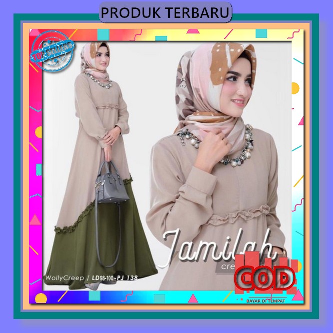 Baju Gamis Drees Stelan Pesta Lengan Panjang Wanita Remaja Dewasa Kekinian Pakaian Setelan Games Dre